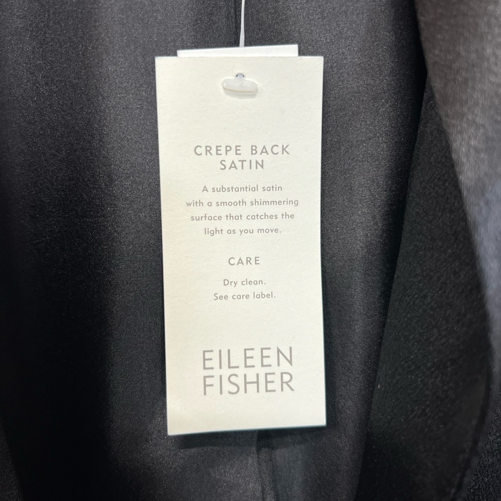 NWT - Eileen Fisher Stand Collar 3/4 Sleeve Jacket - 100% Silk - Petite Large - Picture 5 of 7